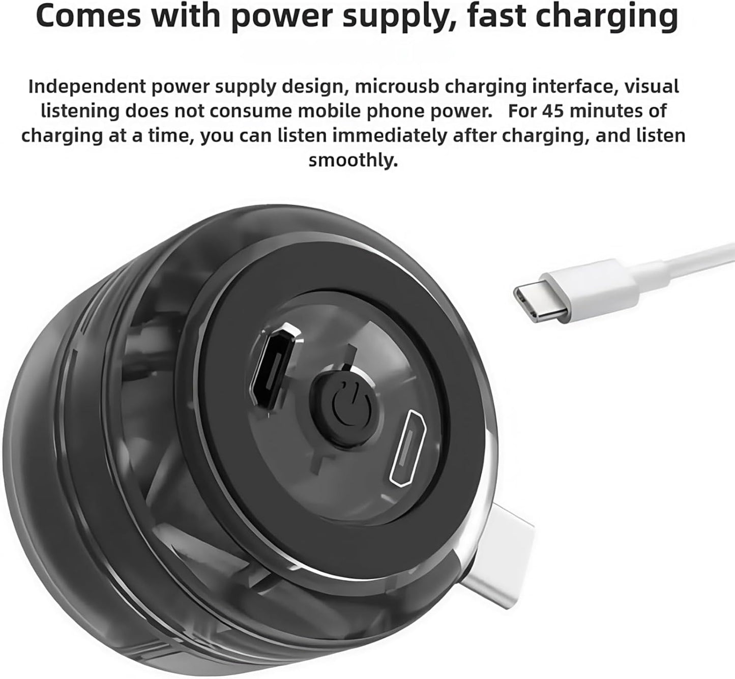 DRVLET Mini Portable Speaker, 3W Plug in Cell Phone Speaker Amplifier with Type-c Audio Interface, Plug and Play for Phone, IPad, Tablet, Smartphone (Black)