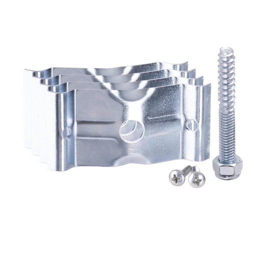 Waddell Furniture Leg Mounting Bracket (4 Count, Corner) | 18G Steel Table Leg Attachment Hardware with Lag Bolt | Compatible with Woodworker Style Furniture Legs and Skirting | DIY Home Improvement