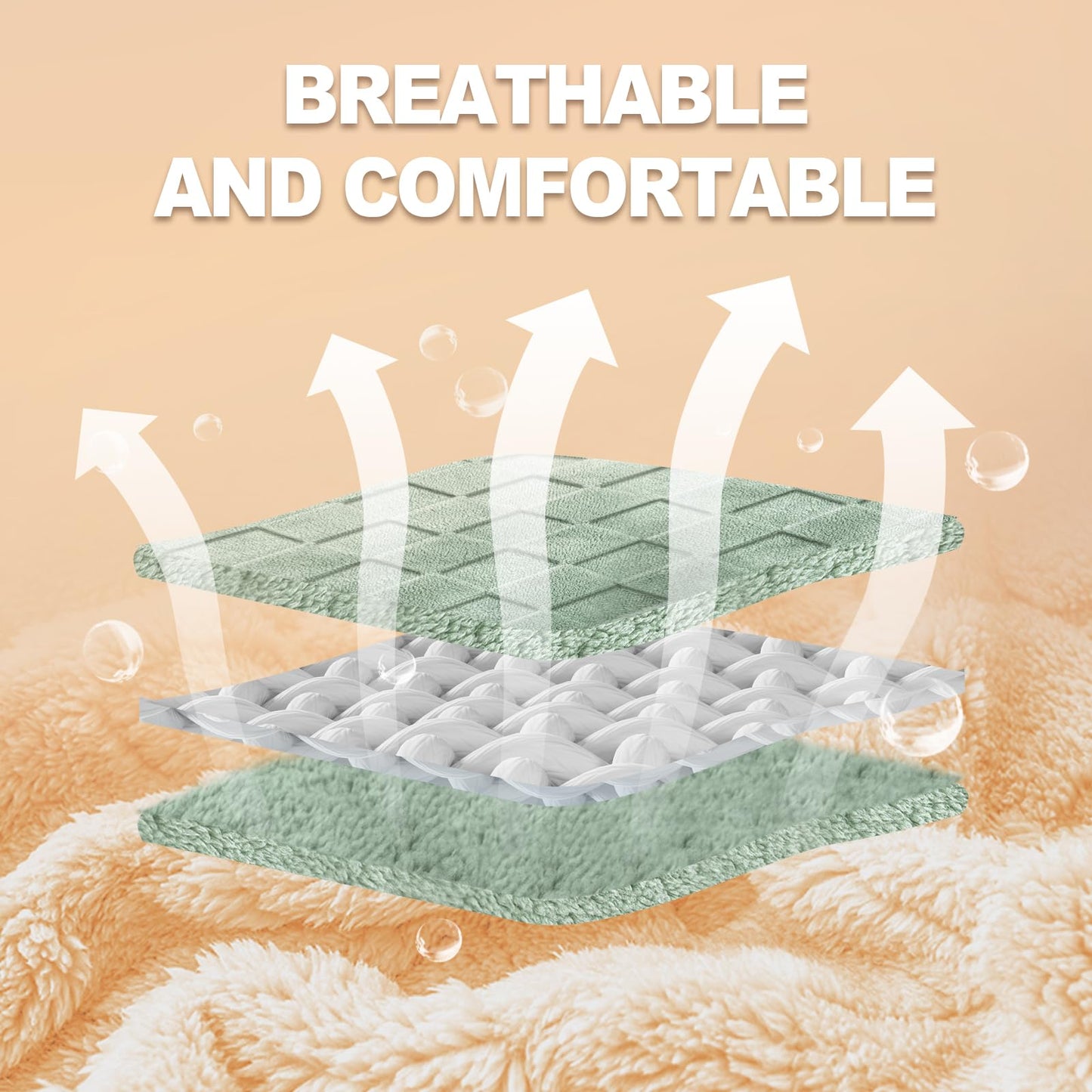 IVAPUPU Ultra Soft Throw Blanket - Checkered Fluffy Blanket for Couch, Flannel Fleece Throw Blankets for Bed, Double Layered Thick Blanket Sage Green Throw, 50x60 Inches