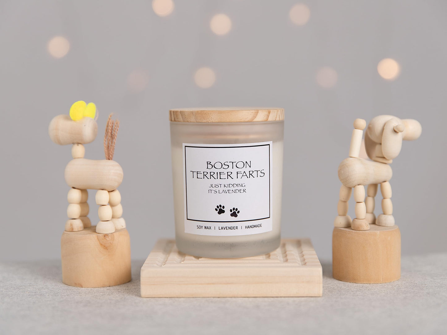 Boston Terrier Gifts & Decor, Boston Terrier Gifts for Women, Dog Farts Candle, Pet Friendly Lavender Scented Candle, Natural Soy Wax & Natural Essential Oils