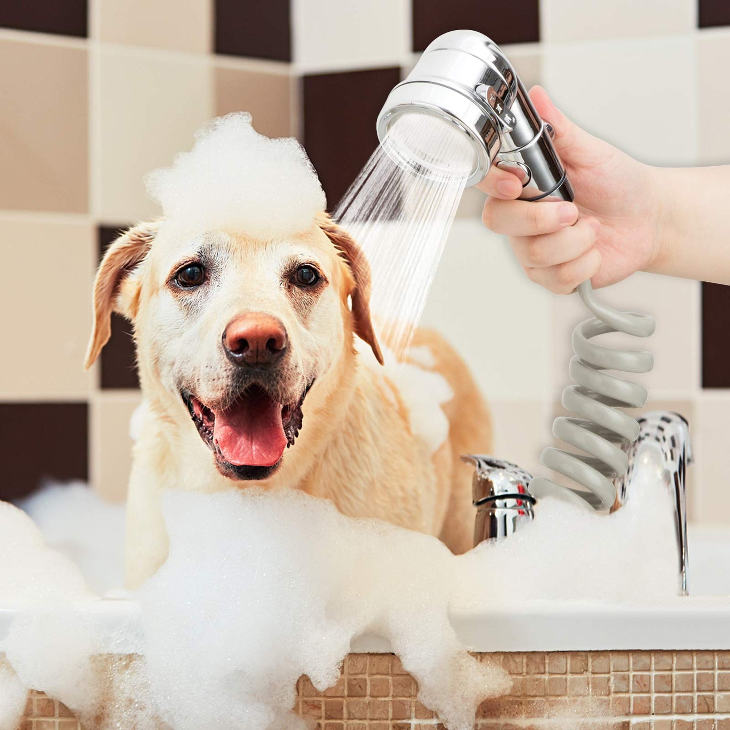 ZCONIEY Sink Faucet Sprayer Attachment Hair Pet Rinser Showerhead with Stop Water-saving Function