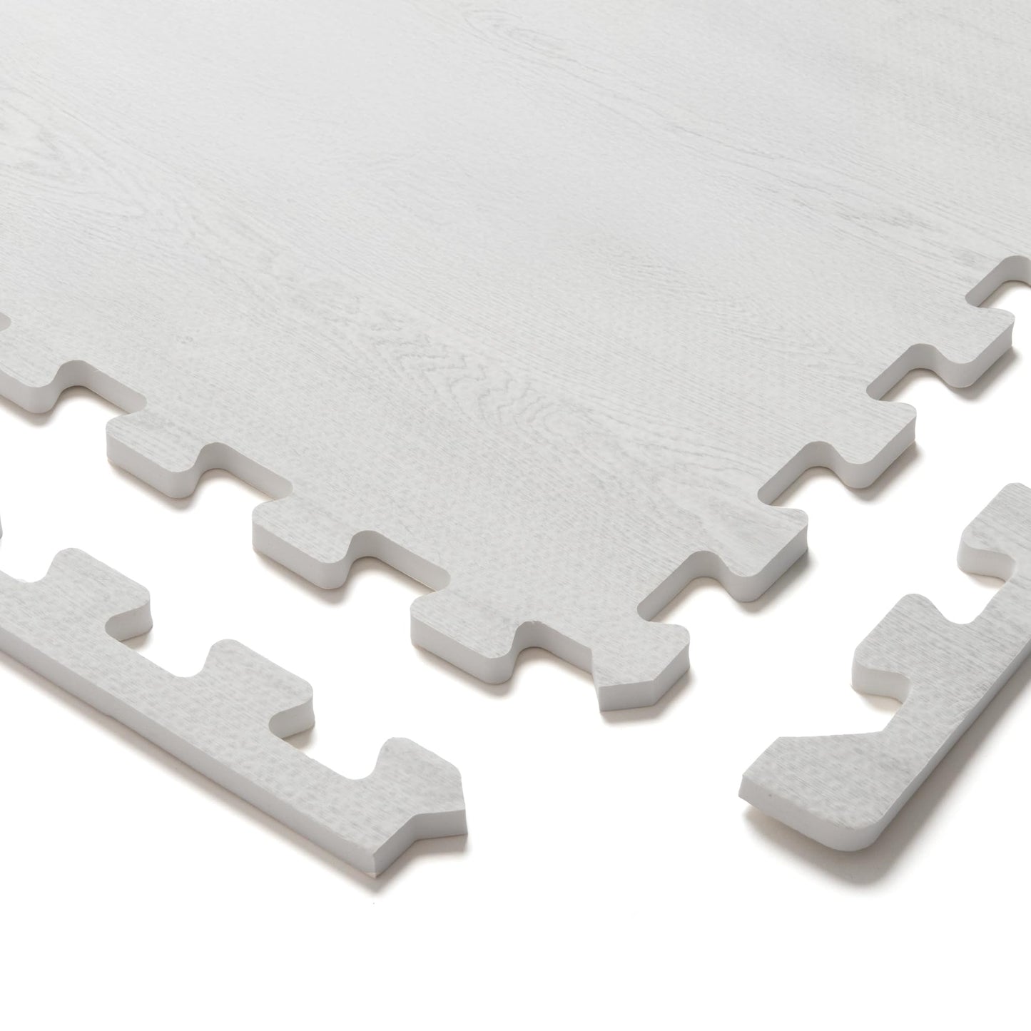 Forest Floor Farmhouse 5/8 Inch Thick Printed Foam Tiles, Premium Wood Grain Interlocking Foam Floor Mats, Anti-Fatigue Flooring – Stylish Flooring Solution, Porch Post White, 24 Sq Ft