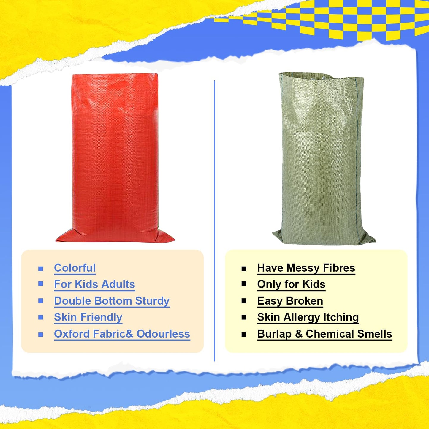 25 PCS Potato Sack Race Bags, Outdoor Games Sack Race Bags Set Includes 3-Legged Race Bands, Egg Spoon Relay Race, Plastic Medals, Carnival Outdoor Lawn Party Field Day Games for Adults & Family