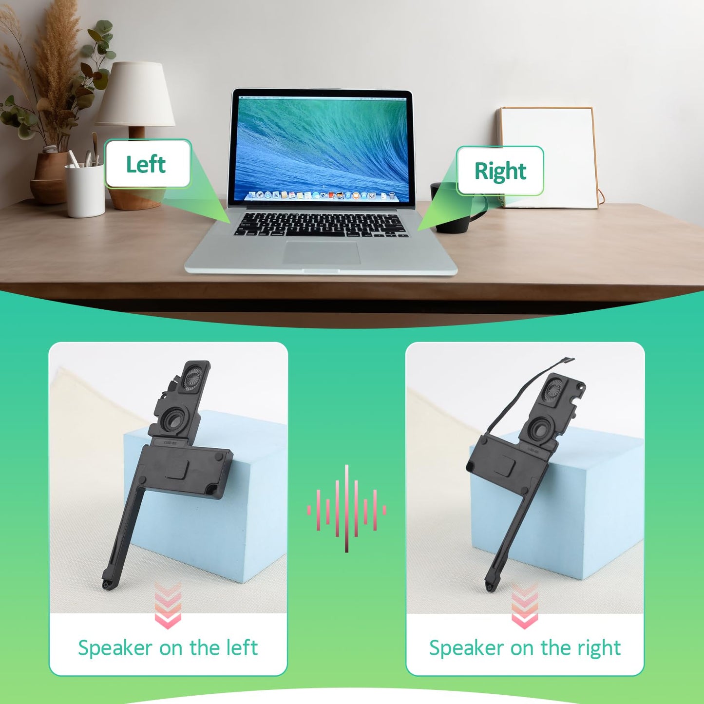 Speaker for MacBook Pro 15 inch Retina A1398 Loud Speaker Replacement for MacBook Pro 15 inch Retina A1398 2012 2013 2014 2015 Left and Right Internal Loudspeaker Buzzer Assembly with Repair Tools