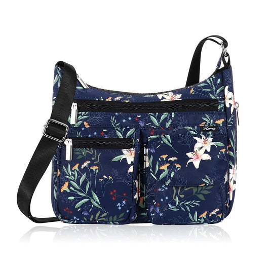 Kamo Crossbody Bag for Women - Multi-pocket Shoulder Bag Lightweight Messenger Bag Casual printed Purse Handbag Travel Bag