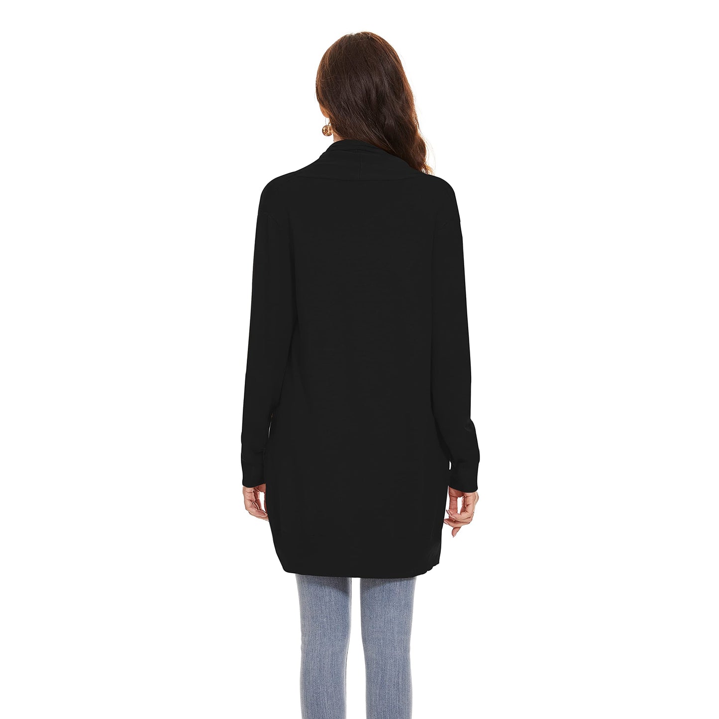 Huuloo Women's Open Front Long Shawl Cardigan Sweater with Pockets
