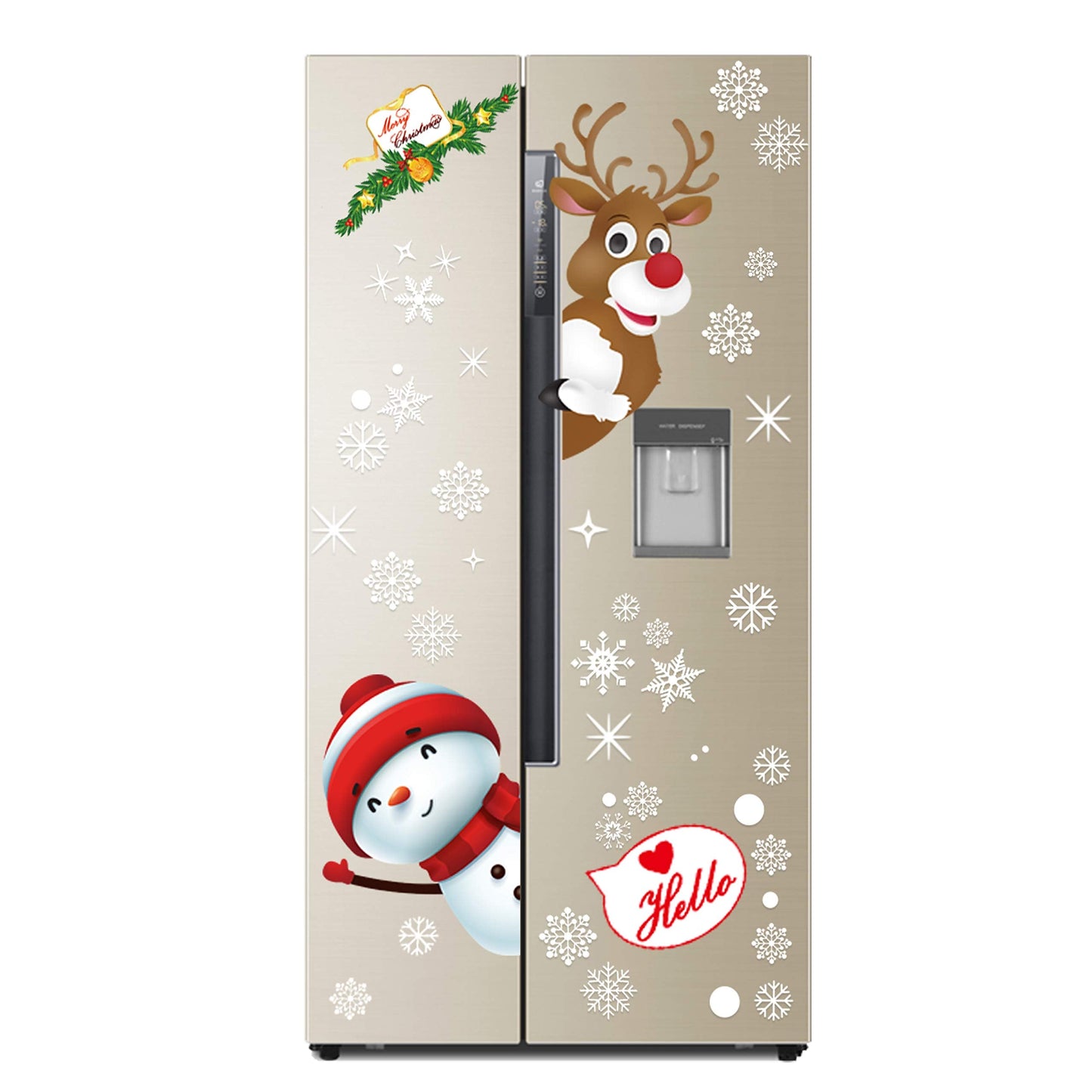 130PCS Christmas decoratives Window Stickers, Holiday Snowflake Santa Claus Reindeer Stickers