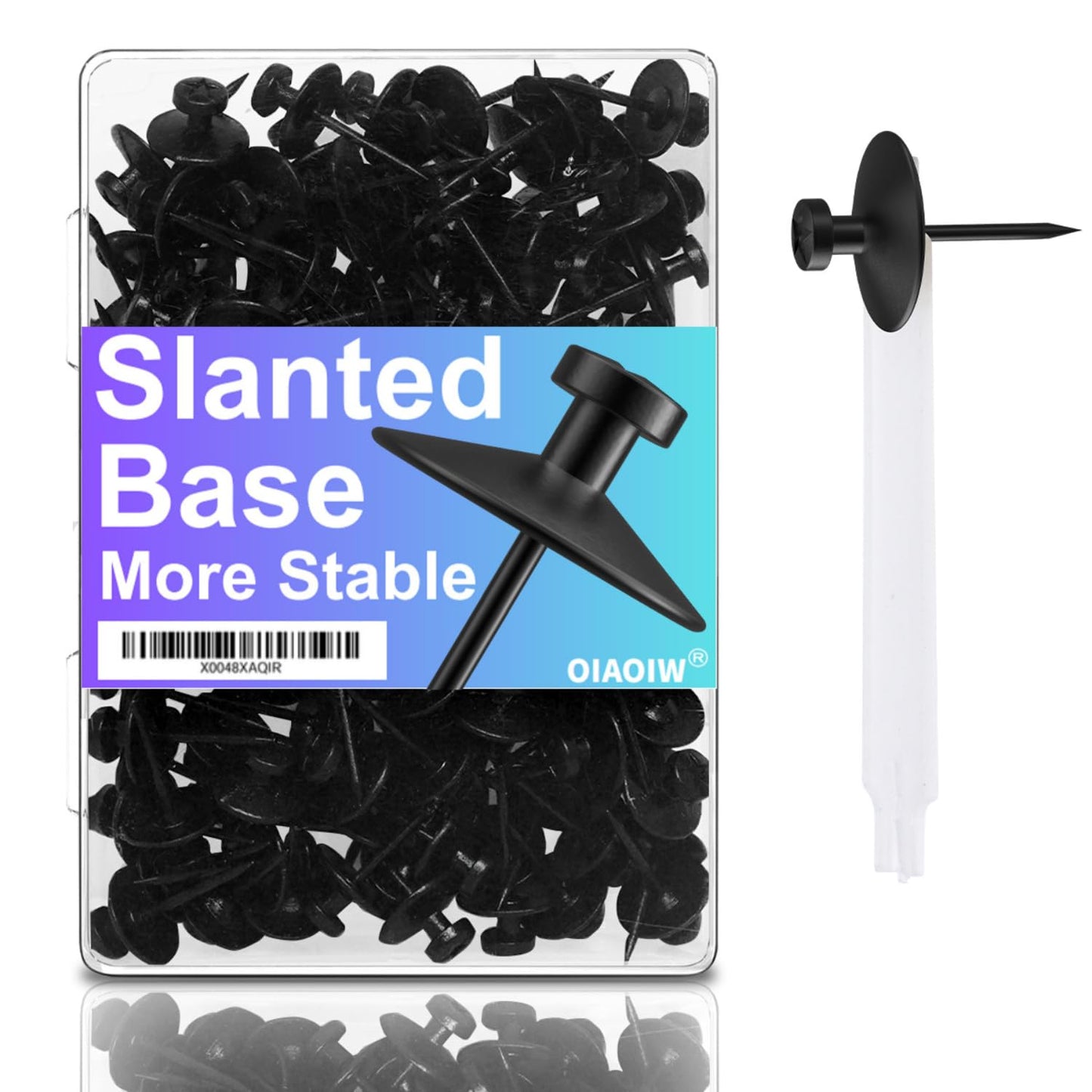 OIAOIW 50pcs black thumb tacks for wall picture hangers heavy duty push pins for wall double headed thumbtacks for hanging metal wall tacks wall pins nails hooks