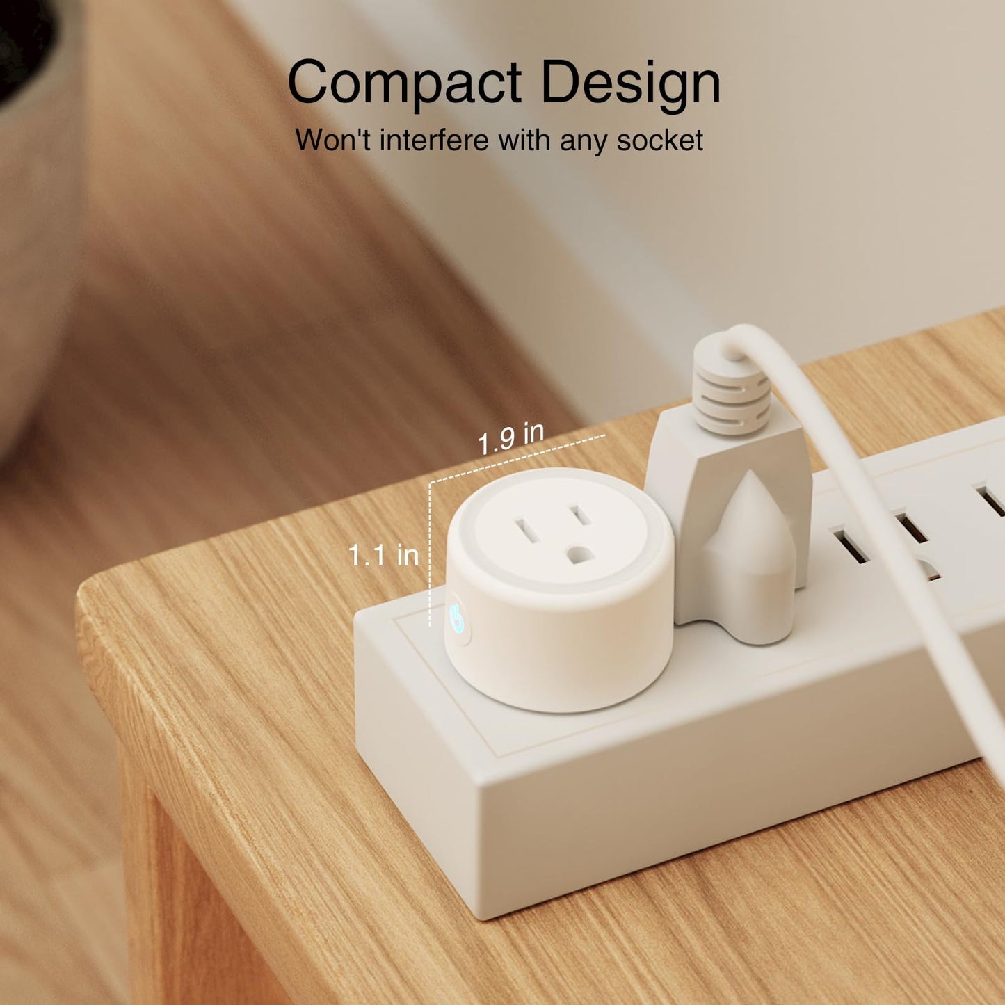 Smart Plug, GHome Smart WiFi Plugs Work with Alexa and Google Home, Smart WiFi Outlet with Remote Control and Timer Function, 2.4GHz Wi-Fi Only, No Hub Required, ETL FCC Listed, White (2 Pack)
