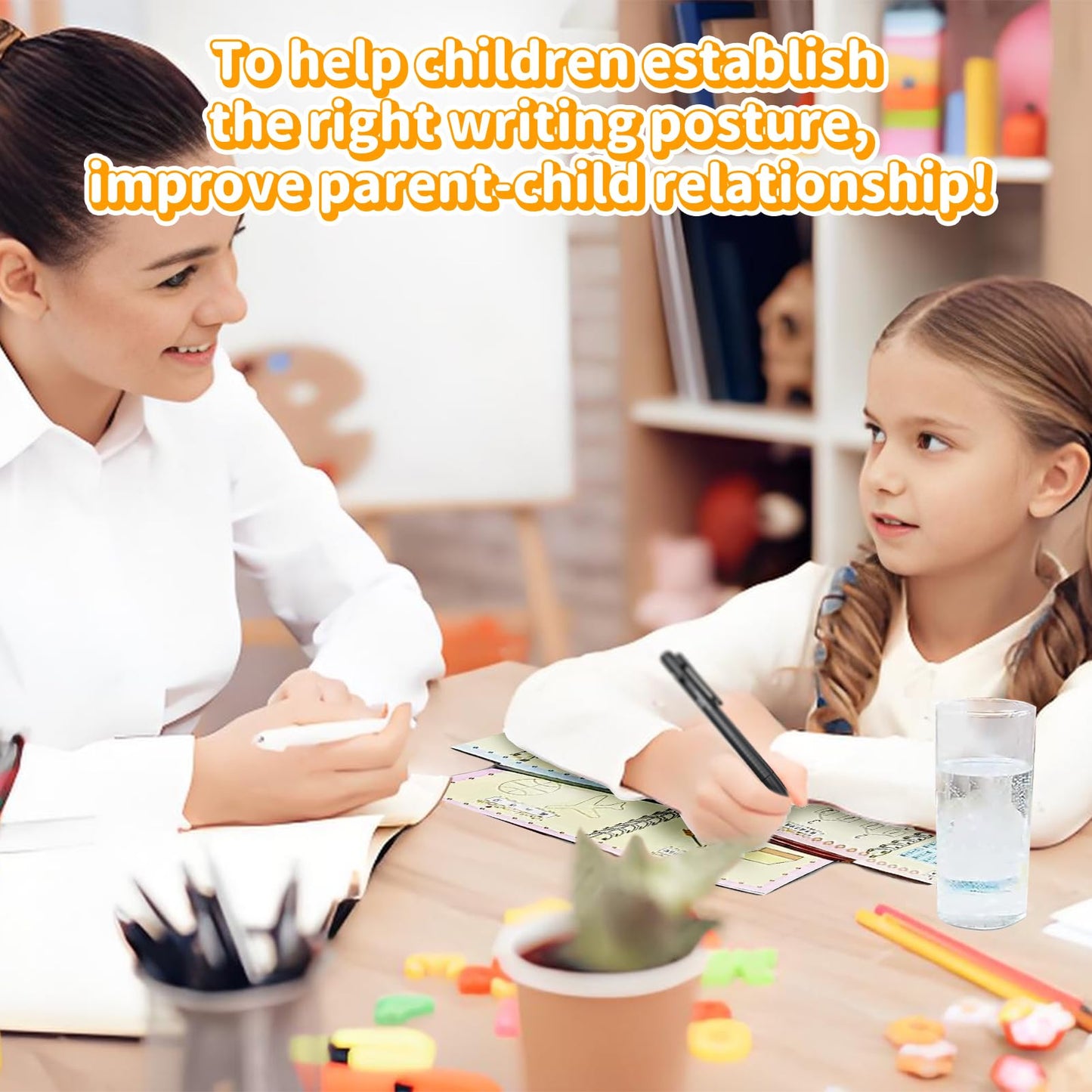 Grooved Writing Books for Kids, Magic Practice Copybook, Reusable Handwriting Practice Book Kit for Kids Age 3-8 Calligraphy, 7.8in×5.5in