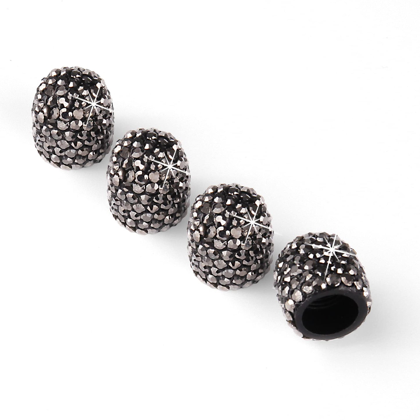 JUSTTOP 4 Pack Handmade Crystal Rhinestone Car Tire Valve Stem Caps, Car Wheel Tire Valve, Attractive Dustproof Bling Car Accessories, Universal for Cars, Trucks and Motorcycles-Pink