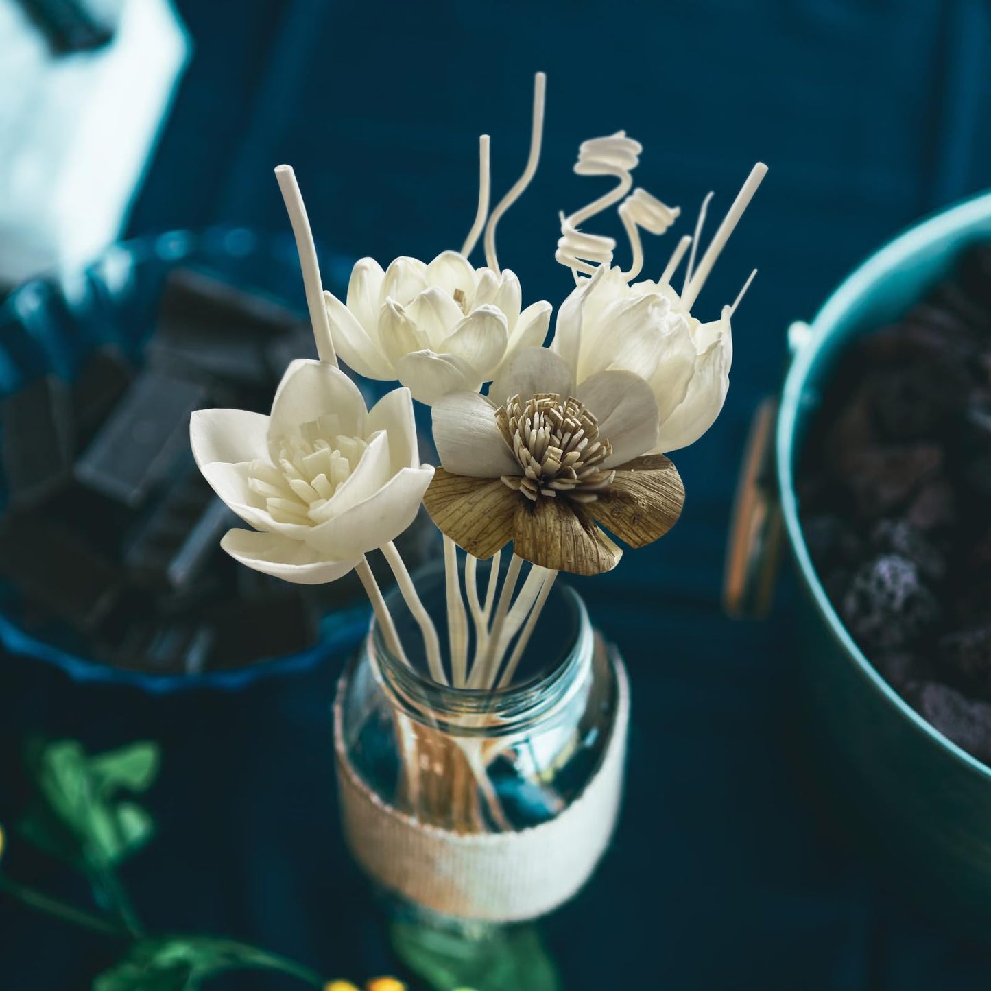 Reed Diffuser Sticks, Reed Diffuser Sticks Flowers, Reed Diffusers Set for Bathroom, Reeds Diffuser for Home, Bedroom Decor, Office,12Pcs, Natural Flower