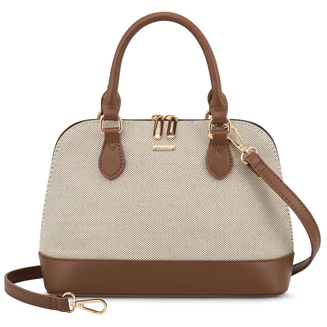 LOVEVOOK Small Purse Crossbody Bags for Women Fashion Satchael for Dating Travel Casual,Canvas/Jacquard Brown