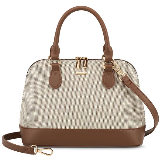 LOVEVOOK Small Purse Crossbody Bags for Women Fashion Satchael for Dating Travel Casual,Canvas/Jacquard Brown