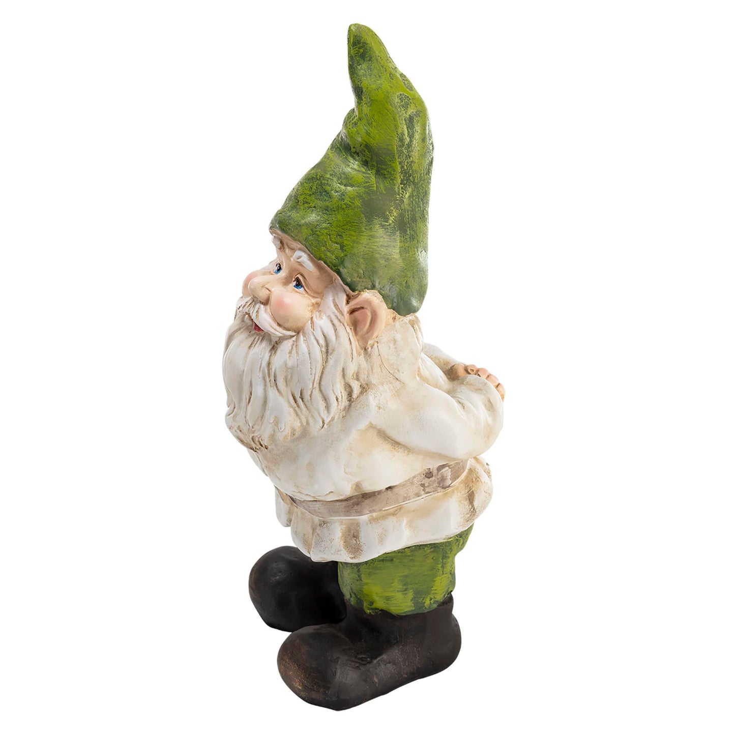 Alpine Corporation 12" Tall Traditional Outdoor Garden Gnome Yard Statue Decoration