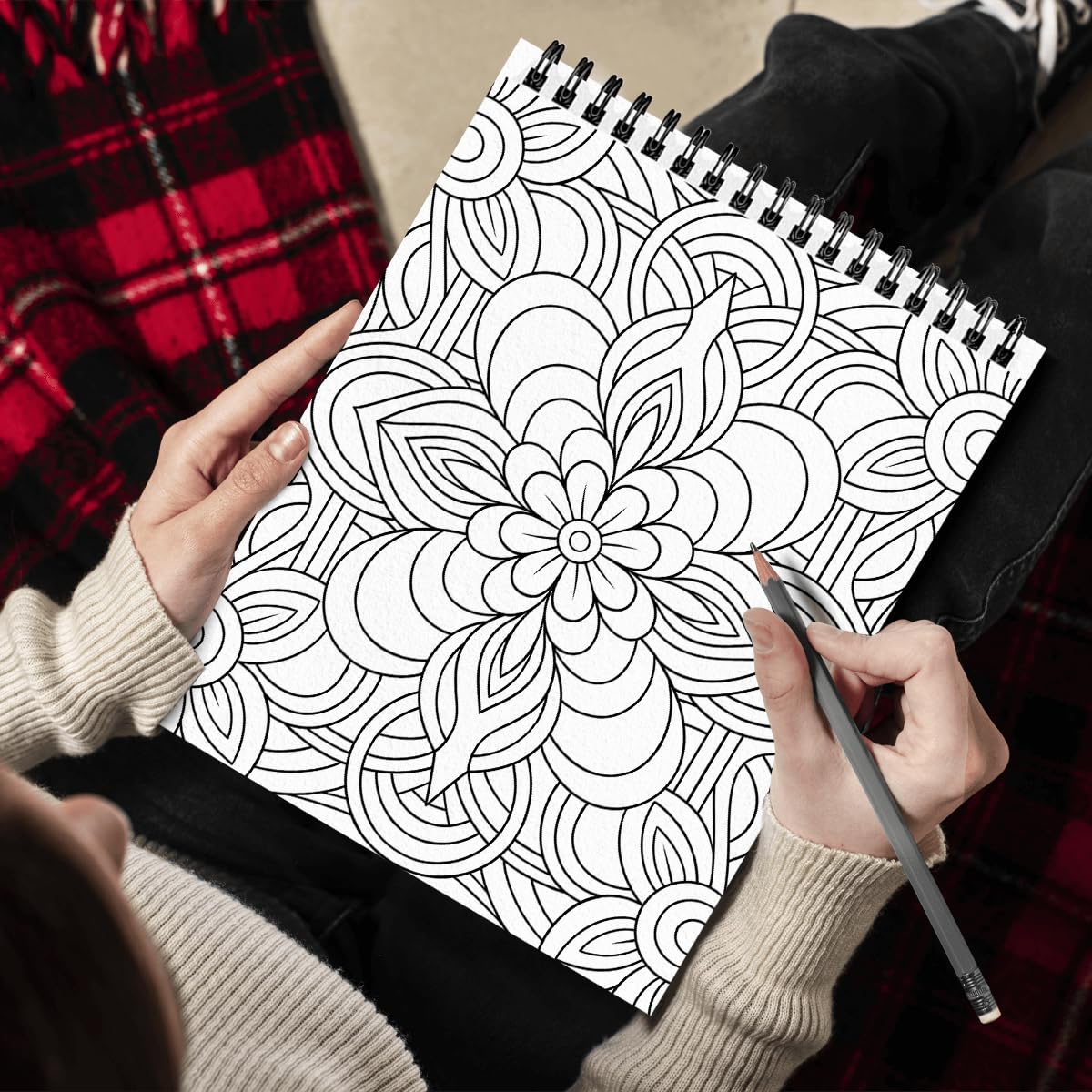 SOUTHERN LOTUS Relaxing Mandalas Coloring Book Spiral Bound for Adults Mindfulness and Relaxing