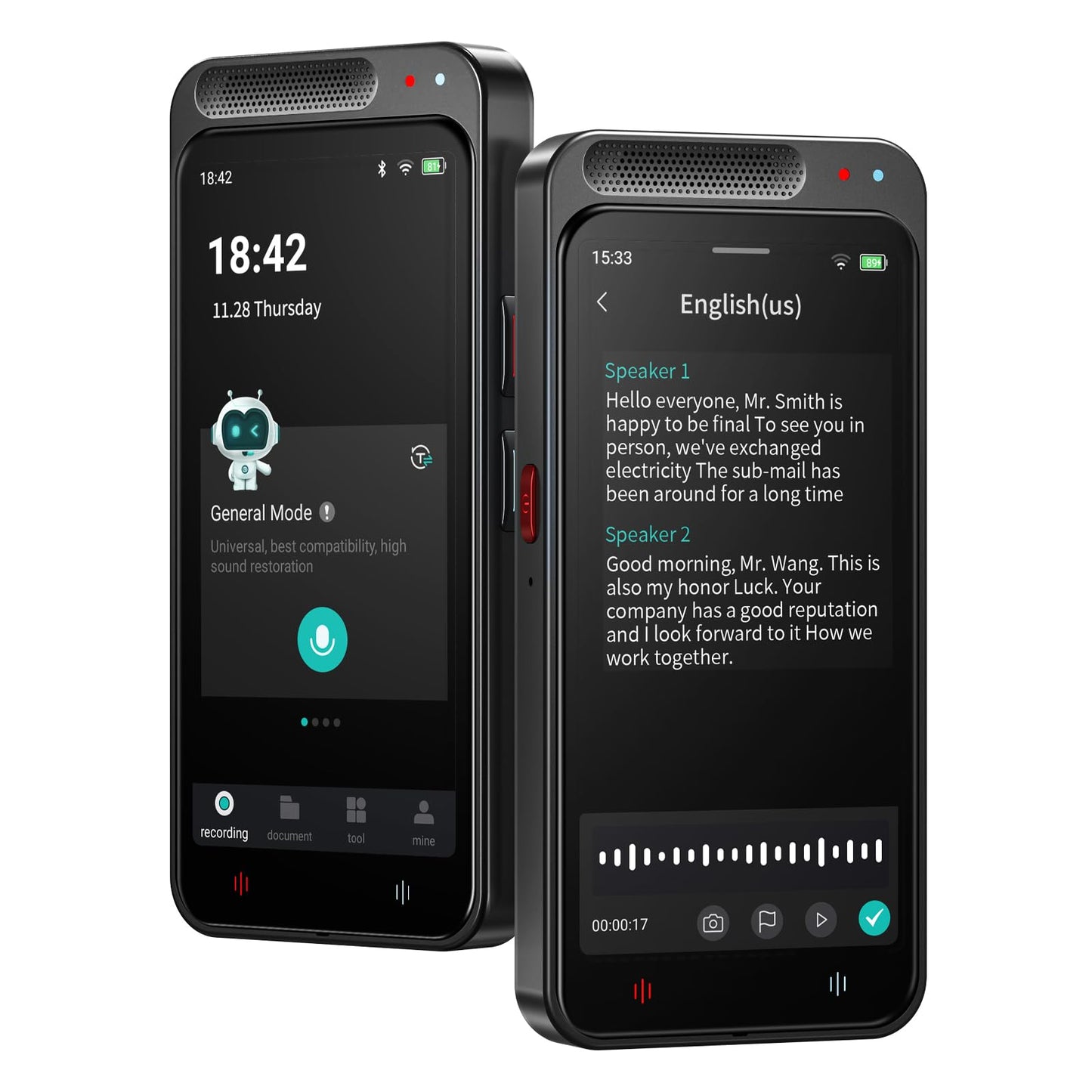 AI Voice Recorder, Digital Voice Recorder with Transcription & Summarize & Translation, 80GB Voice to Text Meeting Recorder and Transcriber, Support 134 Languages, AI Recorder Device for Lectures