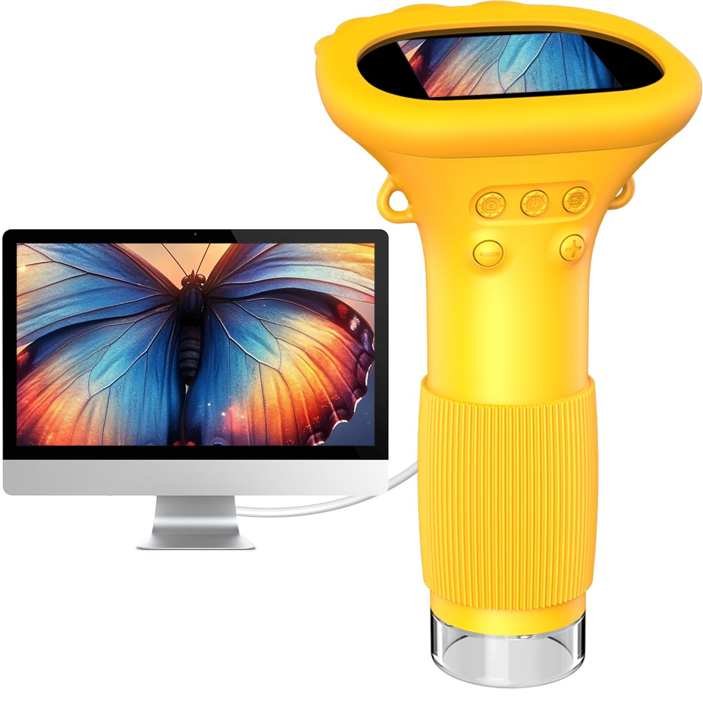 T TAKMLY Digital Microscope Camera Portable Handheld Magnifying Glass with Light, 2.0 inch Screen USB Magnifier for Coins Adults Kids, 200w Pixel, 1000x Magnification, Compatible with Windows, Mac OS