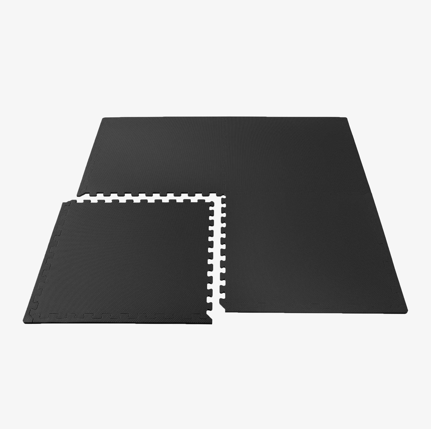 We Sell Mats Foam Interlocking Square Floor Tiles with Borders, (Each 2 x 2 Feet), 16 SQFT (4 Tiles + Borders) - Black, 16 square feet (4 tiles) (M24-10M)