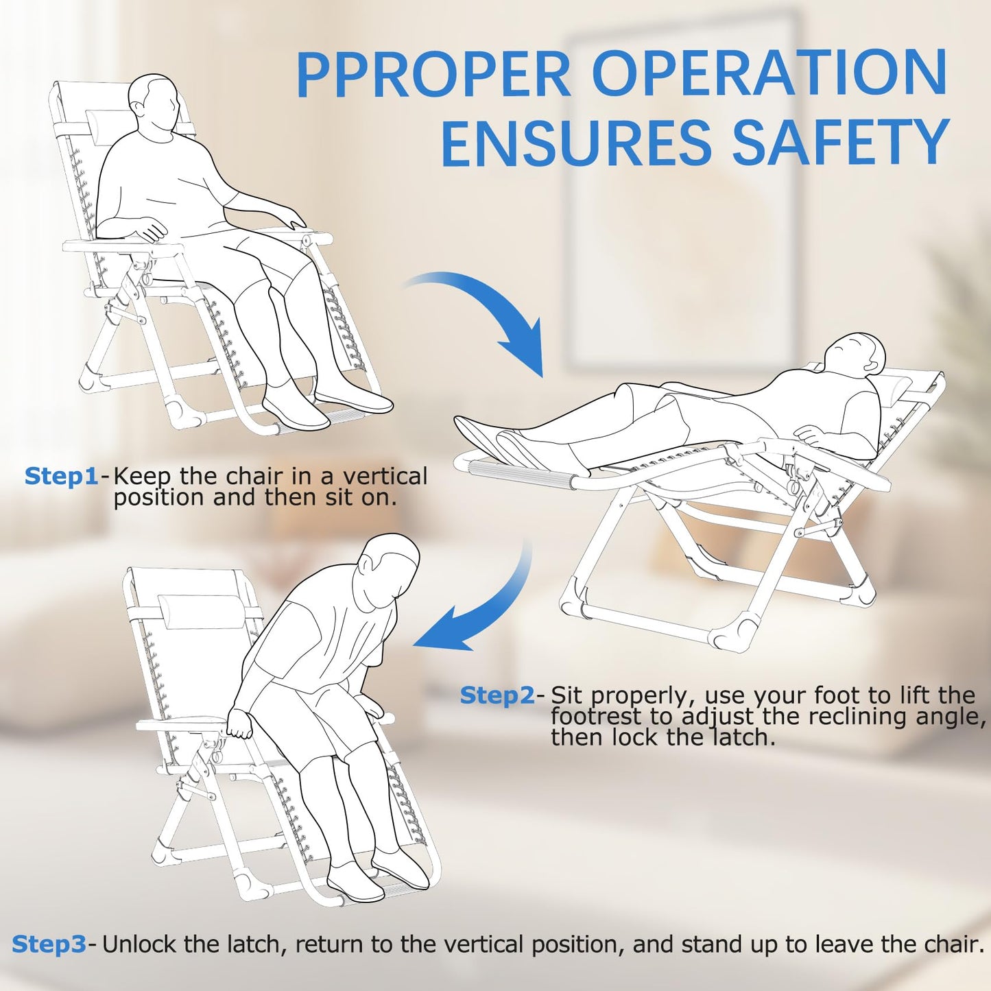 Slendor Zero Gravity Chair Lounge Chair Recliner w/Upgraded Lock and Removable Cushion, Reclining Camping Chair w/Cup Holder Tray & Headrest, Folding Reclining Patio Chairs for Indoor Outdoor, Gray