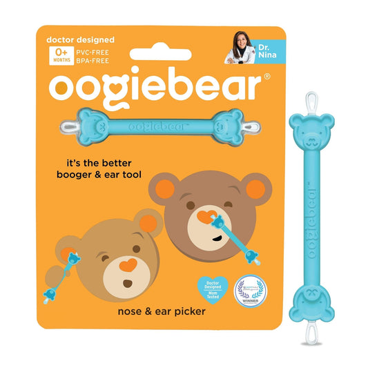 oogiebear: Baby Nose Cleaner & Ear Wax Removal Tool - Safe Booger & Earwax Removal for Newborns, Infants, Toddlers - Dual-Ended - Essential Baby Stuff, Diaper Bag Must-Have - 3 Pack with a Pouch