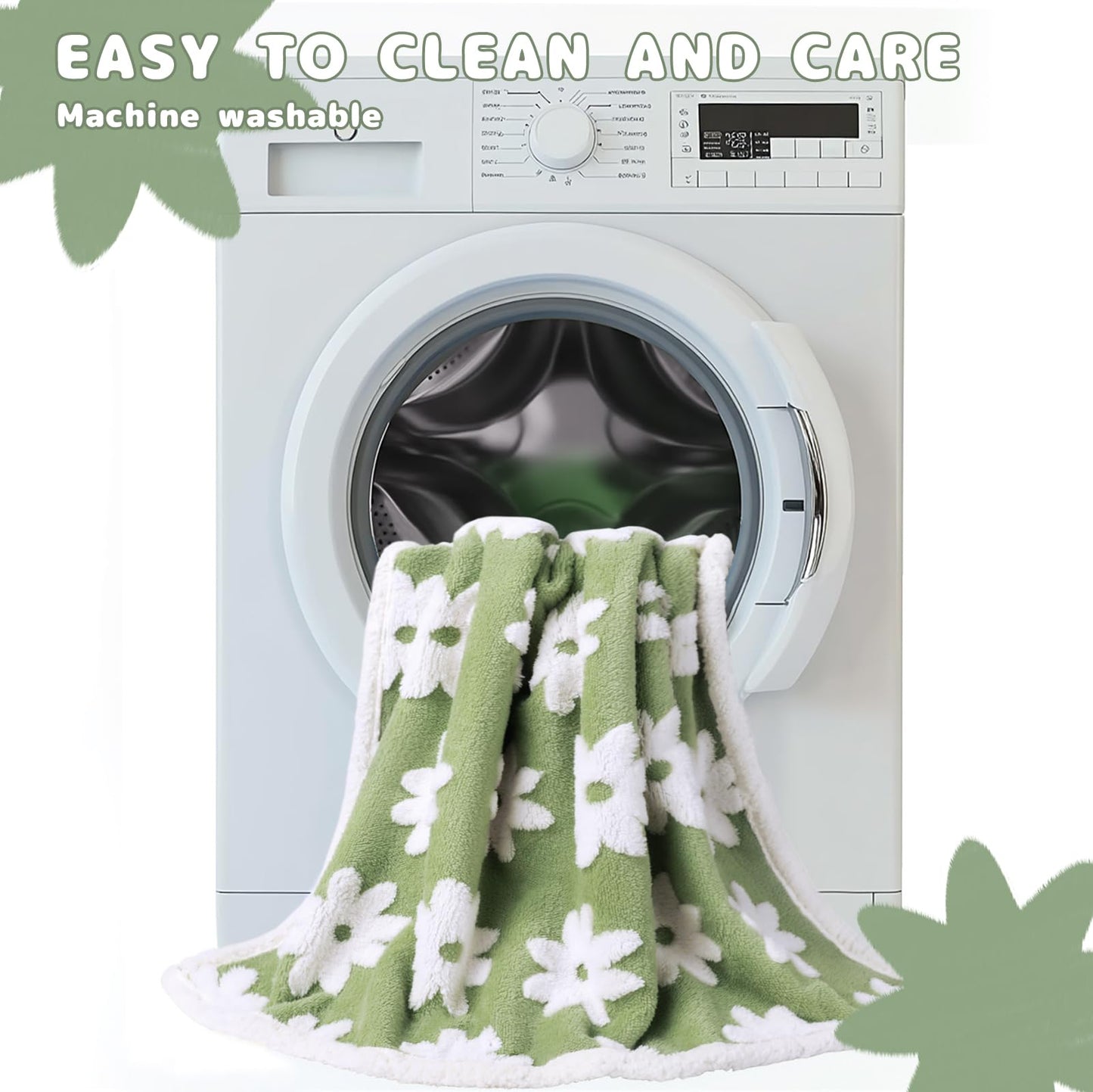 Luciphia Waterproof Pet Blanket for Medium Large Dogs Washable Fluffy Thick Jacquard Shag Fleece Warm Sherpa 3D Textured Flower Print for Cats Puppy Couch Protection (Green,40x28 inches)