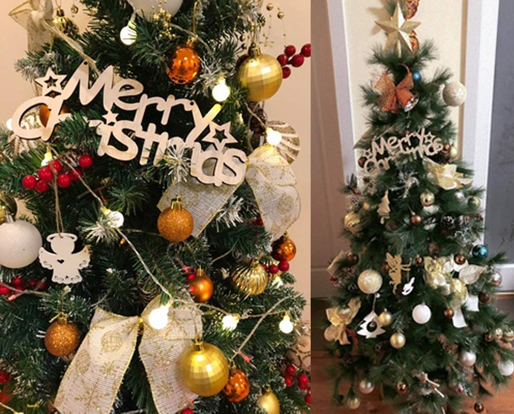 GOOTRADES Set of 24 Mini Shatterproof Christmas Balls Tree Ornaments Party Decoration, 3cm/1.1'' (Gold)