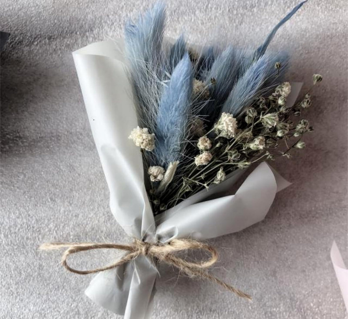 120 PCS Blue Dried Pampas Grass Decor, 17-inch Pompas Floral, Dry Flowers for Decoration, Pampas Grass in Bulk Tall, Blue Bunny Tails Dried Flowers for Boho Wedding Decor