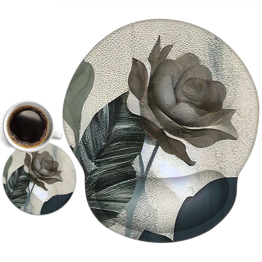 DINKY Ergonomic Mouse Pads, Cute Mouse Pad with Wrist Rest Support Gel, Non-Slip PU Base Mouse Mat with Memory Foam for Home, Office and Gaming, Easy Typing & Pain Relief- Fiery Red