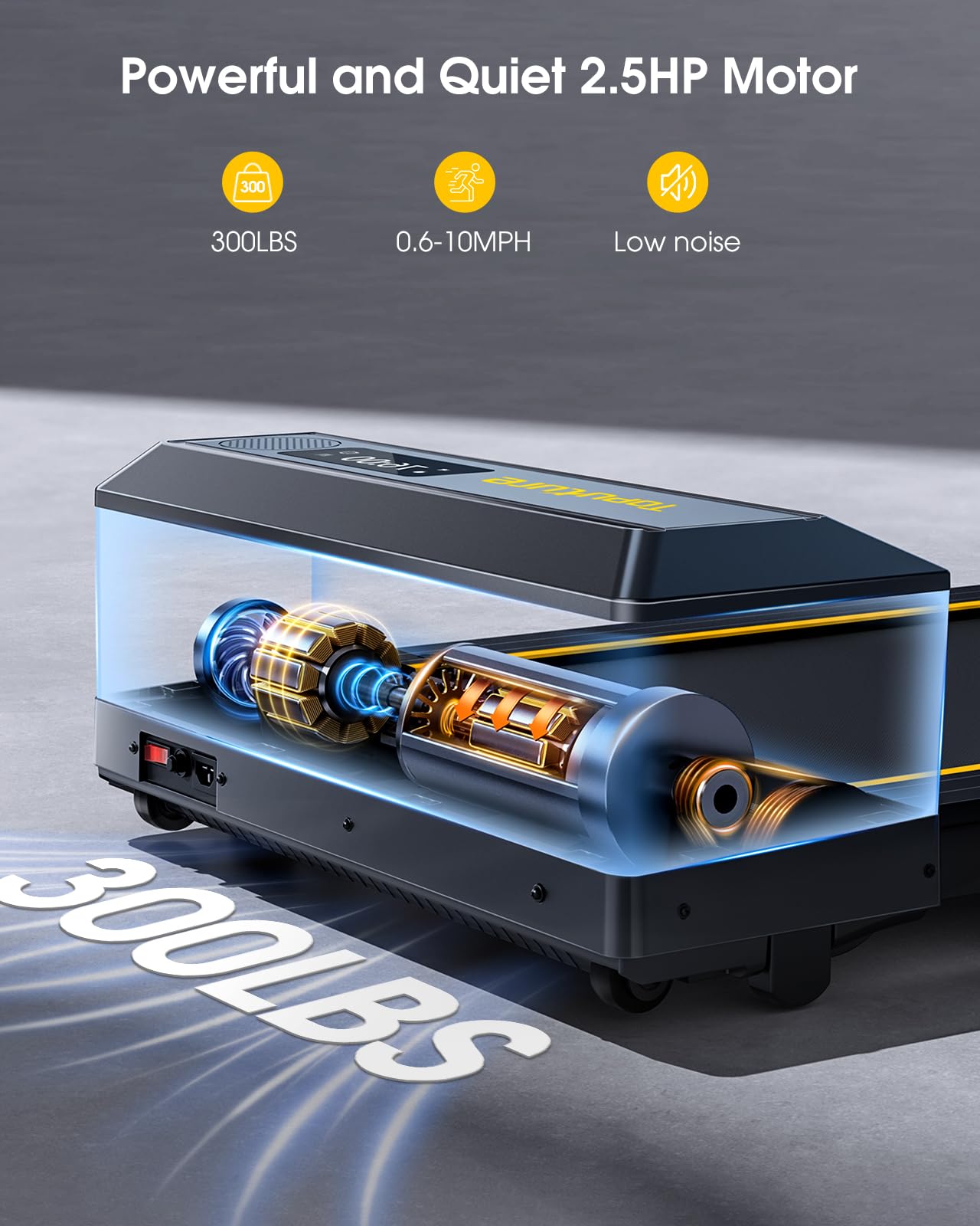 TOPUTURE Walking Pad Treadmill with 12% Incline, 4 in 1 Folding Treadmill for Home/Office with Handle Bar, 2.5HP Under Desk Treadmills Portable Walking Pad with App & Bluetooth Speaker, 0.6-10MPH