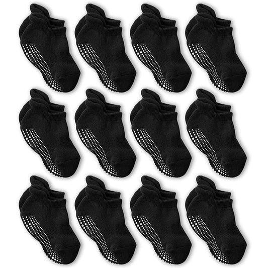 LA ACTIVE - Calcetines antideslizantes para bebés y niños y niñas pequeños, con agarre antideslizante, uso escolar