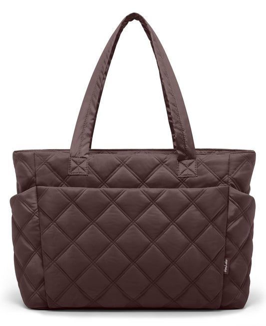 Uselike Tote Bag for Women, Lightweight Puffer Tote Work Bags with Compartments for Travel, Quilted Shoulder Bag with Zipper