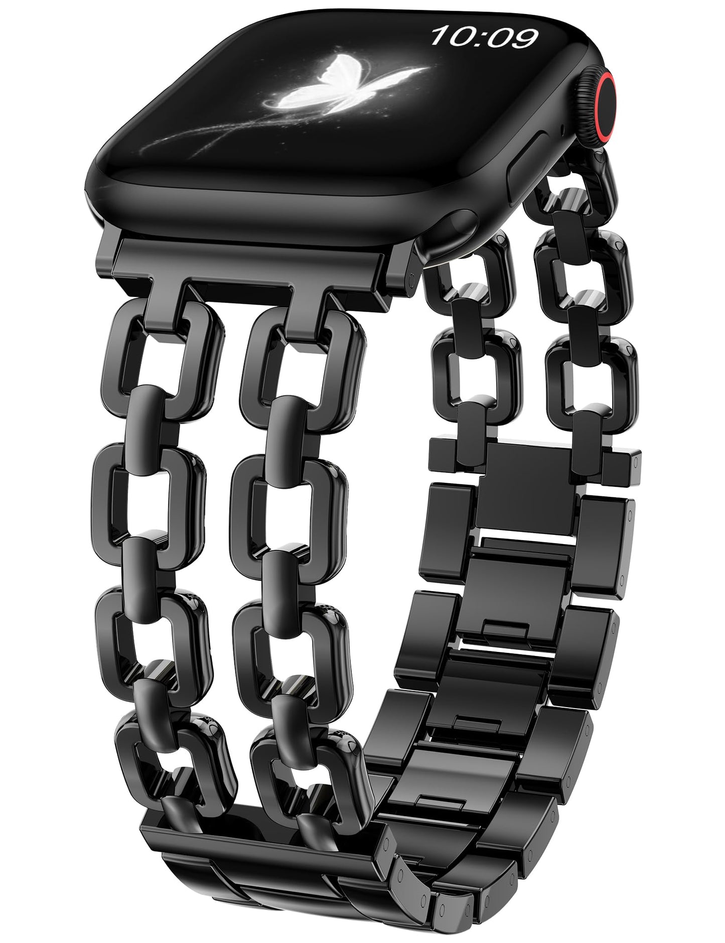 Wearlizer Compatible with Apple Watch Bands 41/40/38/44/45/46/49/42mm Women, Dressy Fancy Metal Chain Pretty Strap Designer Gold Silver Link Bracelet for iWatch Ultra SE Series 10 9 8 7 6 5 4 3 2 1