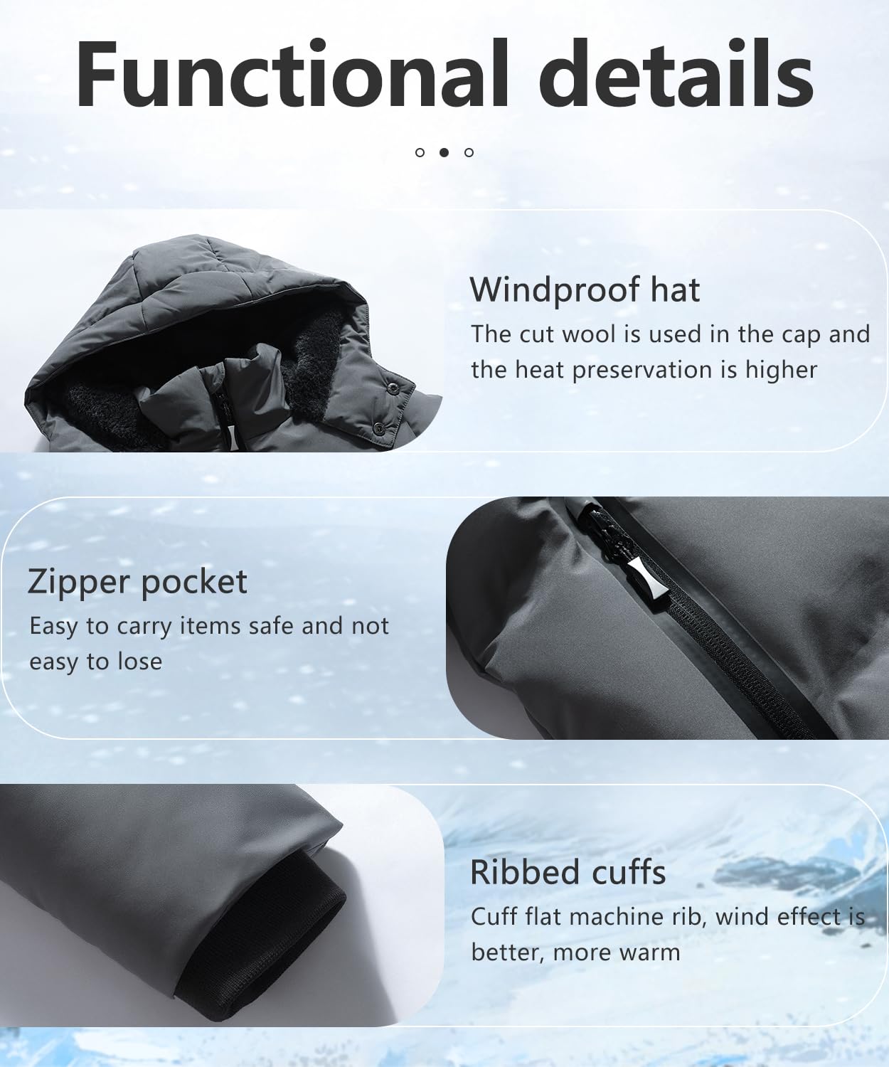 BYLESIN Kids Boy's Winter Coat Fleece Lined Waterproof Jacket Puffy Cotton Coat Thick Hooded Down Outdoor Coats