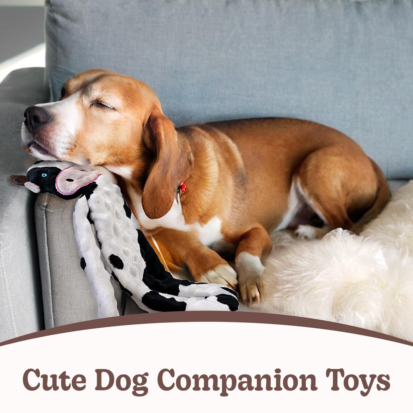 SHARLOVY No Stuffing Dog Toys Squeaky for Large Dogs, Crinkle Puppy Teething Toys to Keep Them Busy, Plush Interactive Doggie Long Lasting Chews for Aggressive Chewers