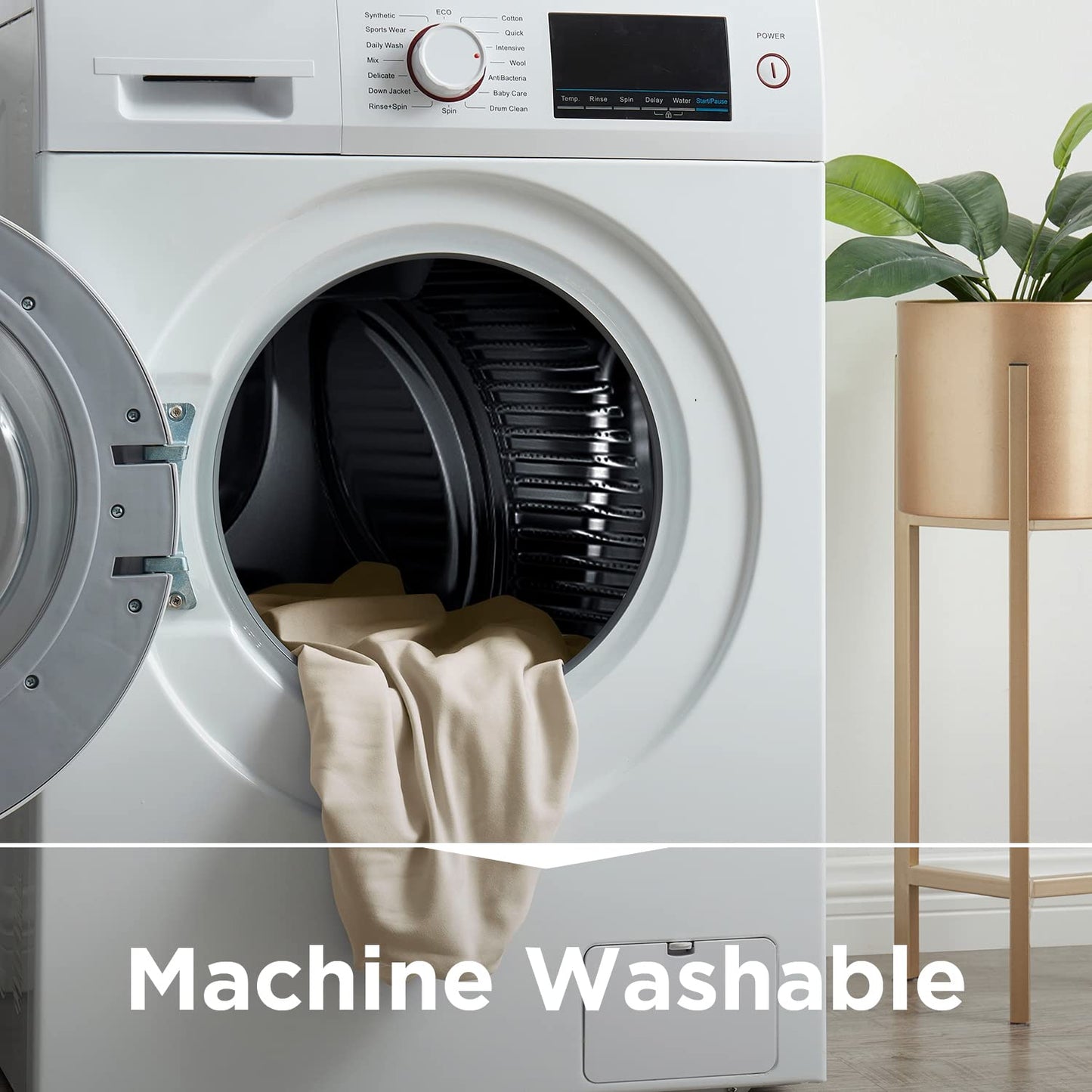 Empyrean Beige Cream Extra Deep Pocket King Fitted Sheet Only, Hotel Luxury King Size Fitted Sheets Easily Fits 18 to 24 Inch Mattress, Super Soft, Wrinkle-Free Bottom Sheets with Corner Straps