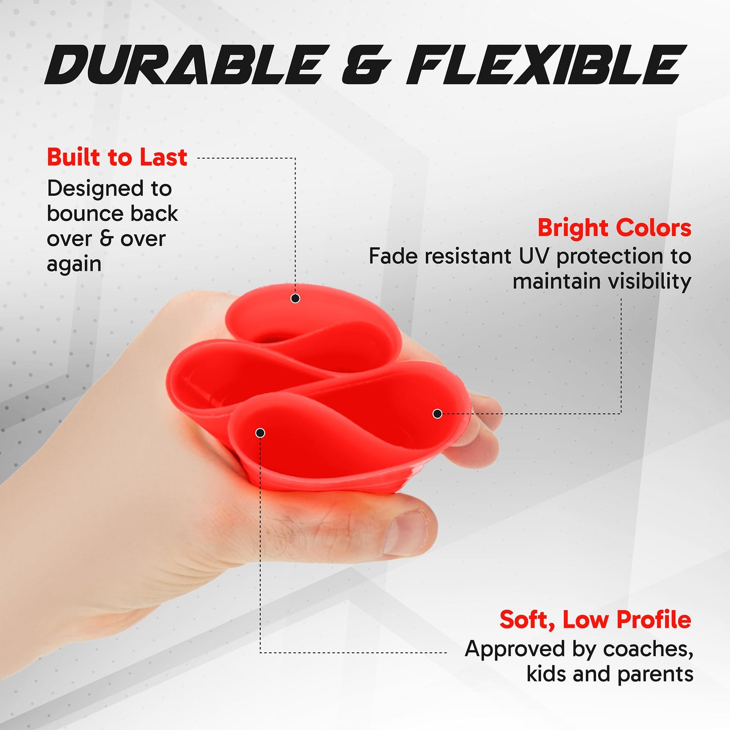 Pro Disc Cones (Set of 50) - Agility Soccer Cones with Carry Bag and Holder for Sports Training, Football, Basketball, Coaching, Practice Equipment, Kids - Includes 15 Best Drills Book (Bright Orange)