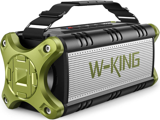 W-KING Bluetooth Speaker, 90W Max Portable Loud Speakers Wireless, IPX6 Waterproof Outdoor Speaker, 50W Deep Bass/2 Powerful Subwoofer/40H/Power Bank/Dual Pairing/EQ/TF/AUX/NFC for Camping,Pool,Party