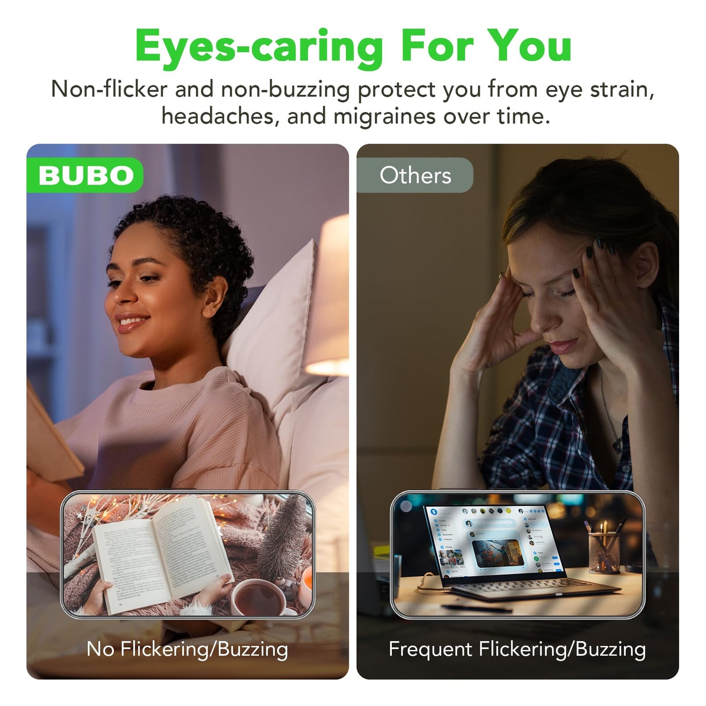 BUBO A19 LED Light Bulbs, 60 Watt Equivalent LED Bulbs, Soft White 2700K, 800 Lumens, E26 Standard Base, Non-Dimmable, 8W Soft White LED Bulbs for Bedroom Living Room Home Office, 24 Pack