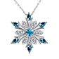 Elensan Women's 925 Sterling Silver Blue Crystals Snowflake Pendant Fashion Necklace Collarbone Chain