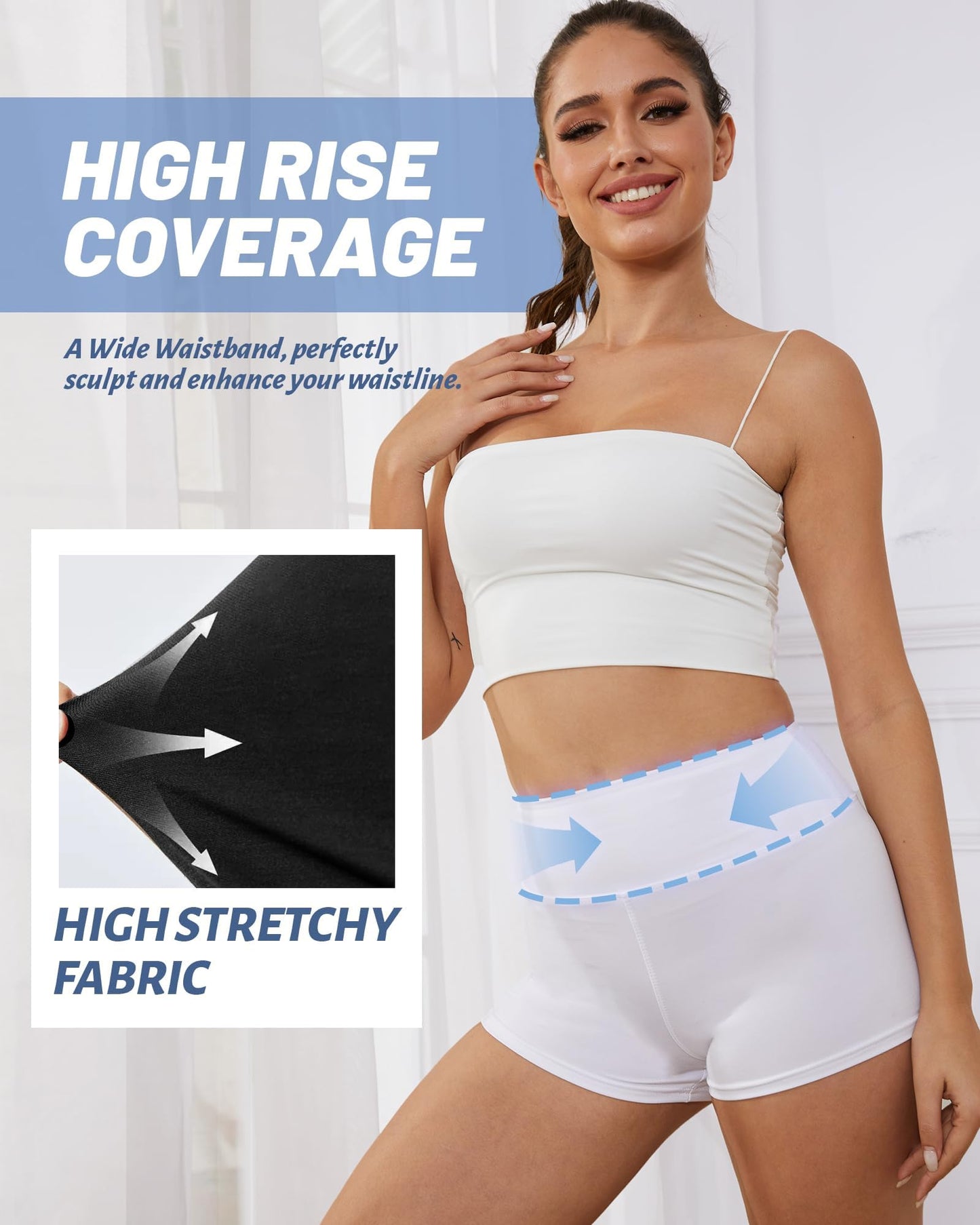 NexiEpoch 2 Pack Biker Shorts for Women - 3"/5"/8" Booty Volleyball High Waisted Black Spandex Shorts for Yoga Dance Workout