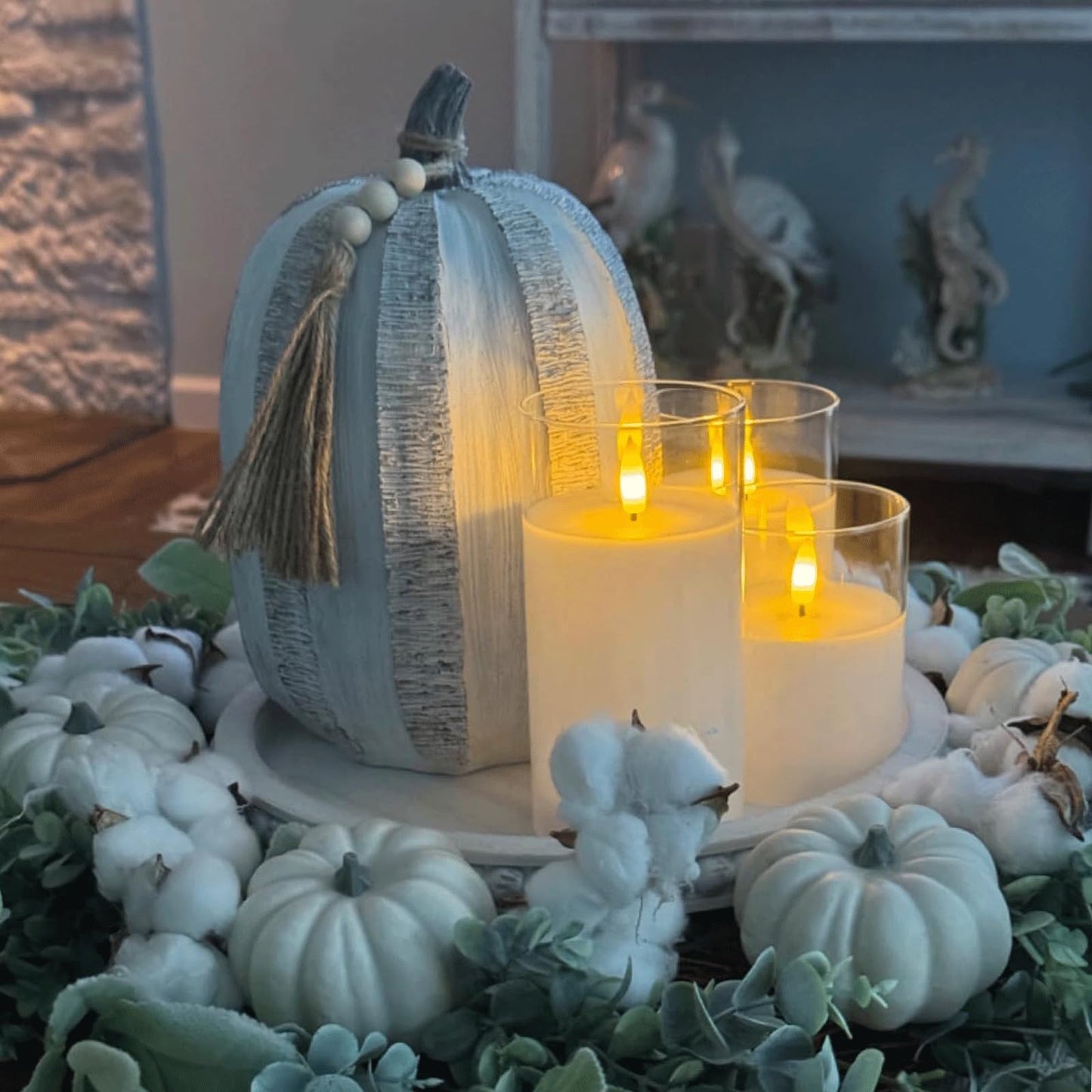 SORALEK Rechargeable Flameless Candles with Remote Control, Clear LED Pillar Candles, Battery Powered with Timer Function, Safe for Home, Wedding, Christmas, Halloween Decorations (3 Pieces)