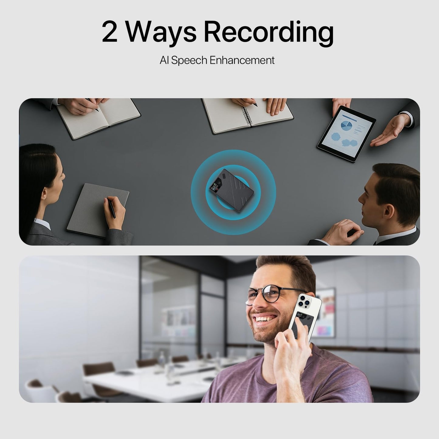 AI Voice Recorder, App Control, Transcribe & Summarize by ChatGPT, Support 112 Languages, 60H Recording, 64GB Memory, Digital Audio Recorder for Lectures, Meetings, Calls