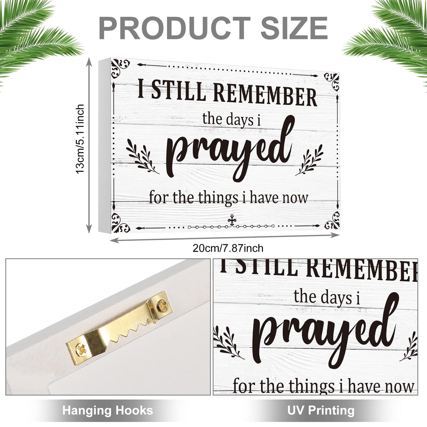 I Still Remember The Days I Prayed Home Wall Decorations Wooden Table Centerpieces Box Sign Farmhouse Decor House Prayer Wooden Rustic Presents For Bedroom Living Room or Shelf(White)