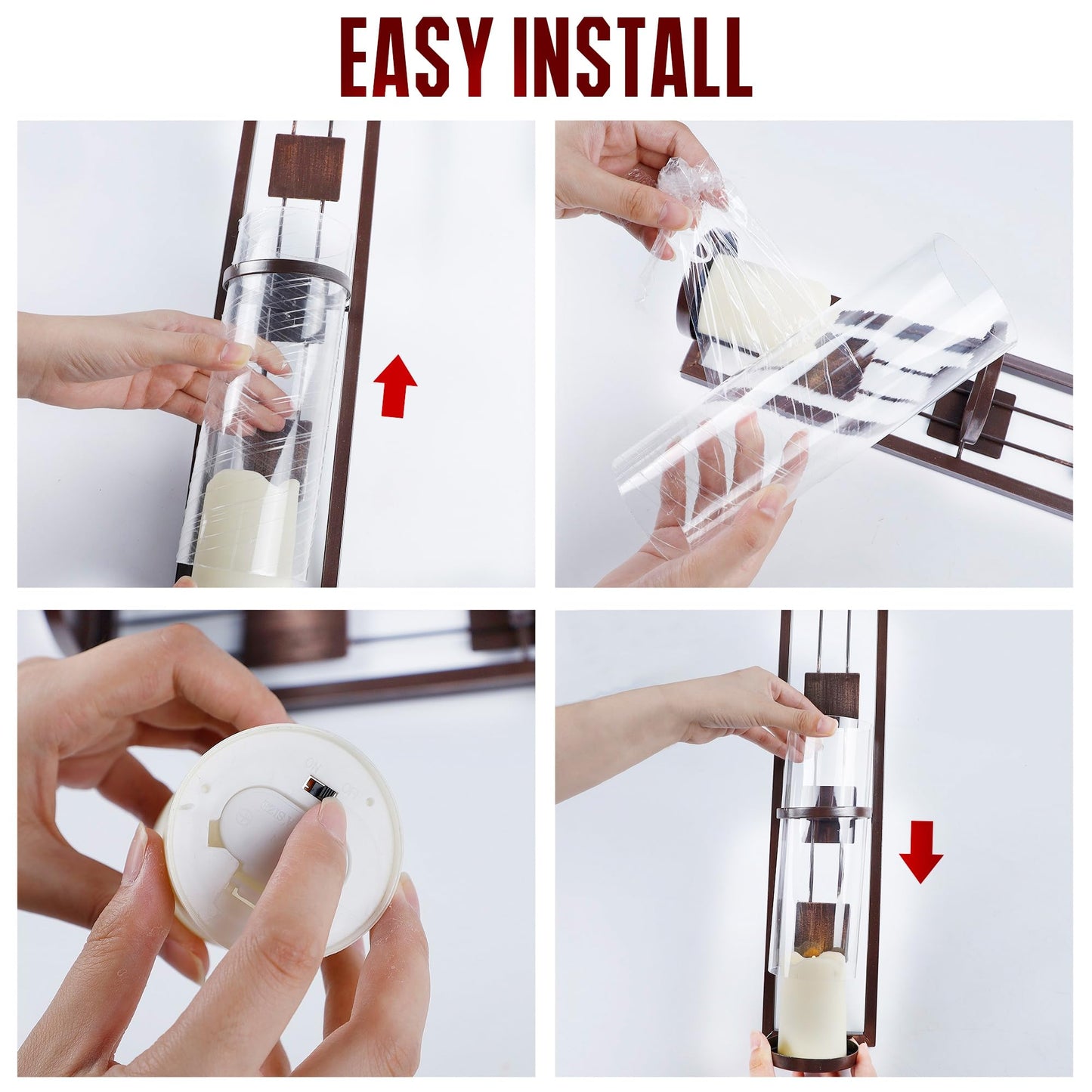 Shelving Solution Wall Sconce Candle Holder Metal Wall Decorations for Living Room, Bathroom, Dining Room, Set of 2