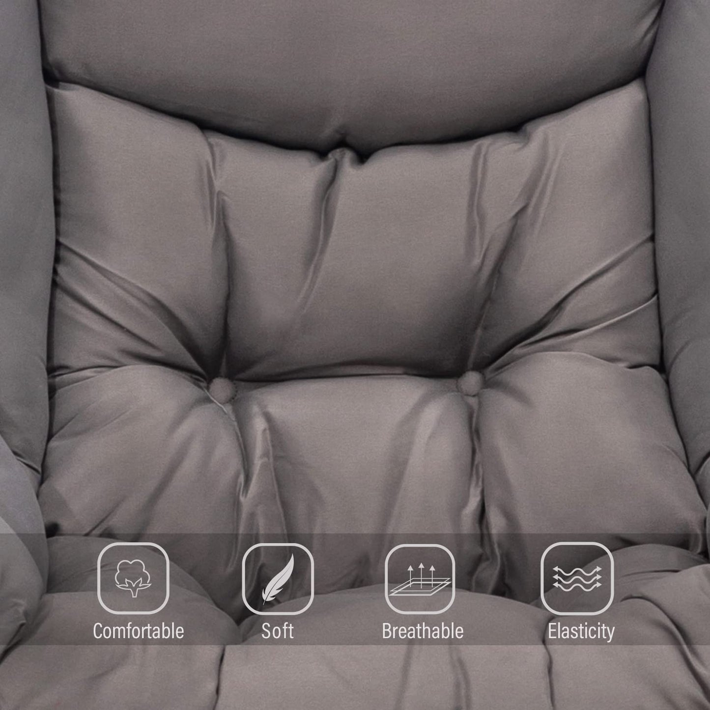 Welnow Lazy Chair with Ottoman, Modern Lounge Accent Chair with Armrests and a Side Pocket, Leisure Sofa Armchair, Reading Armchair with Footrest for Small Space, Dark Grey