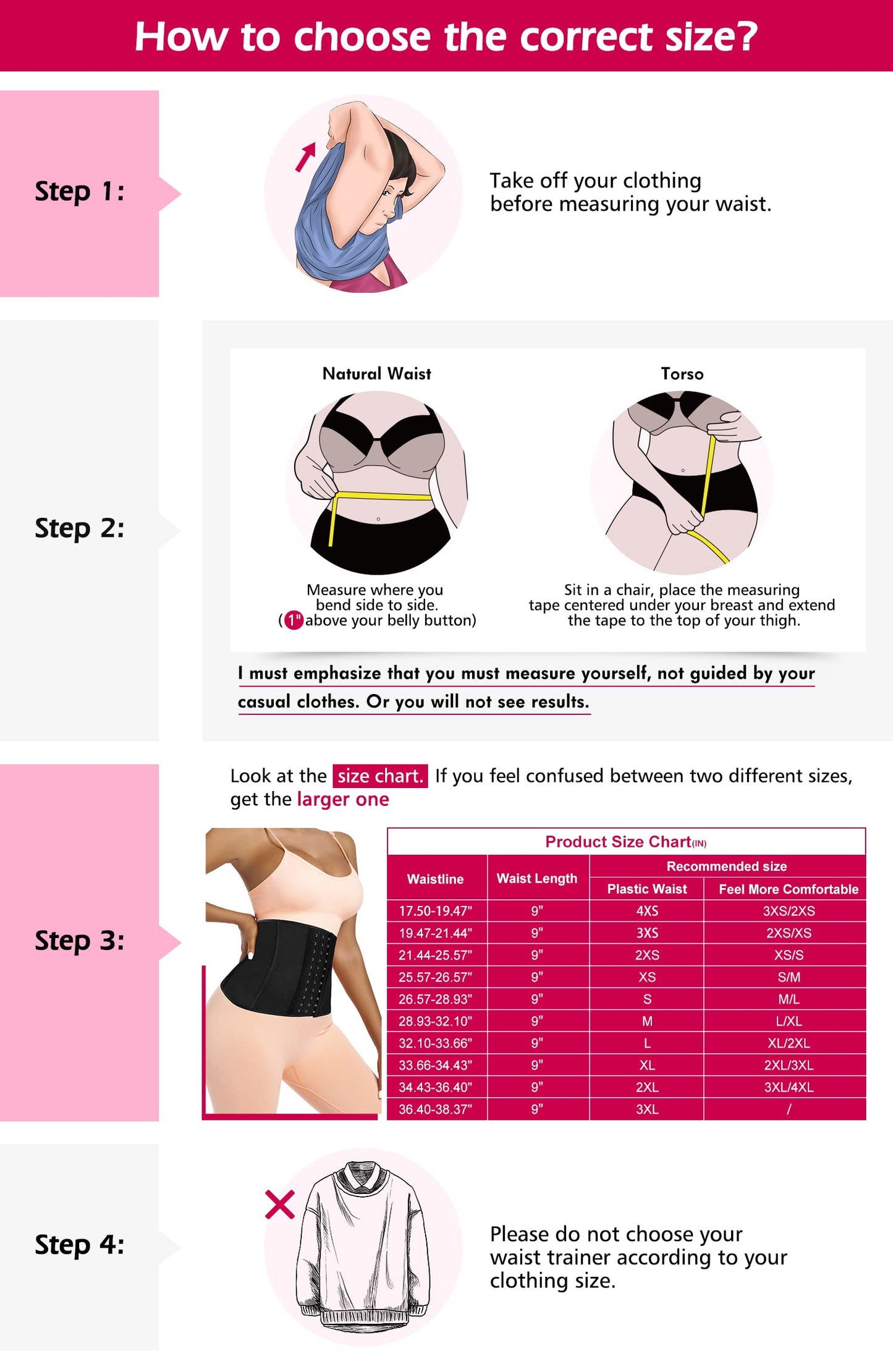 Atbuty Short Torso Waist Trainers Cincher Corset Underbust Body Shaper Latex Sport Girdle (Beige (9'' Short Torso, 9 Steel Bones), 2XS)