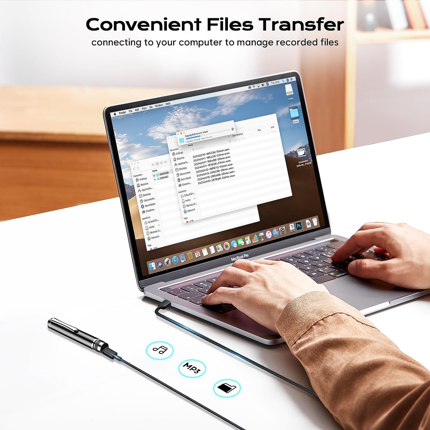64GB Digital Voice Recorder - ZIPCIDE Digital Voice Activated Recorder with AI-Intelligent Noise Reduction, Voice Activated Sound Audio Tap Recorder Device for Lectures Meetings, Work, Interviews