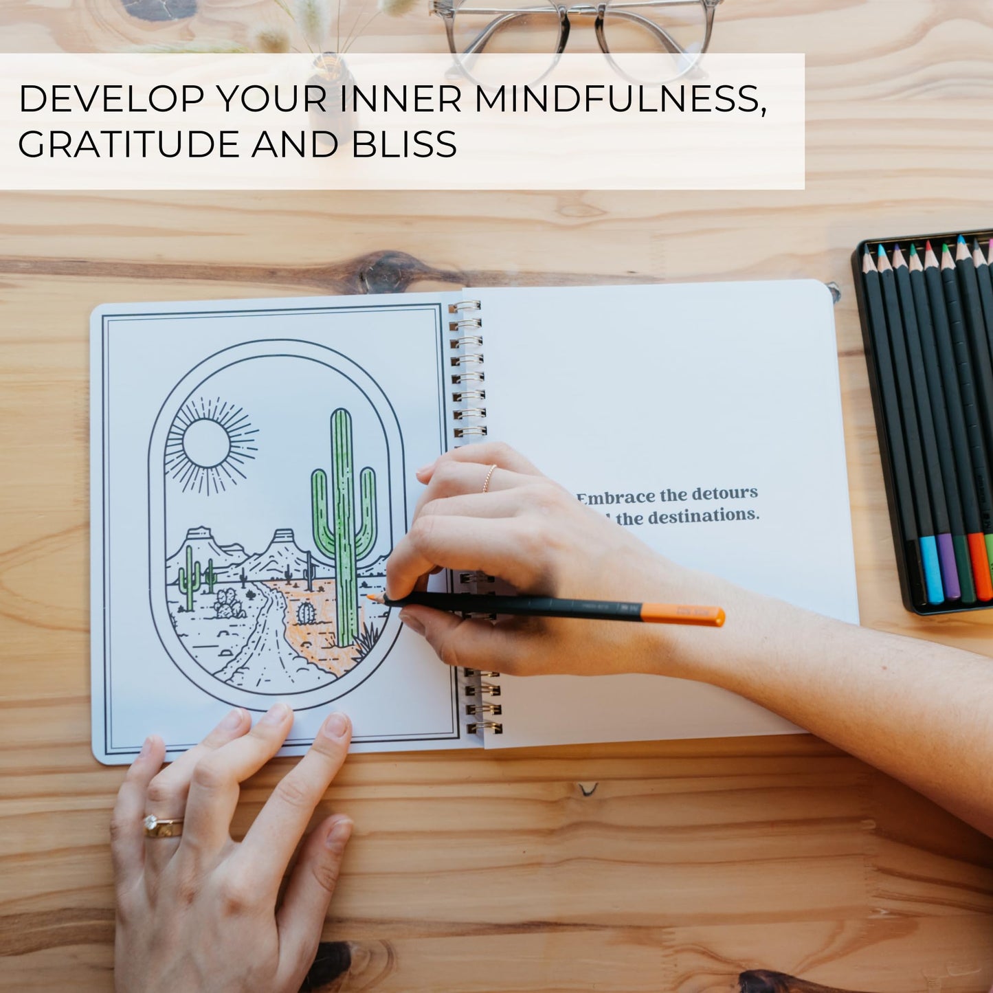 Beautiful Adult Coloring Book Set of 2 for Relaxation - Inspirational Adventures and Landmarks Scenery For the Spirit of Wanderlust - Perfect Stress-Relieving Gift for Women