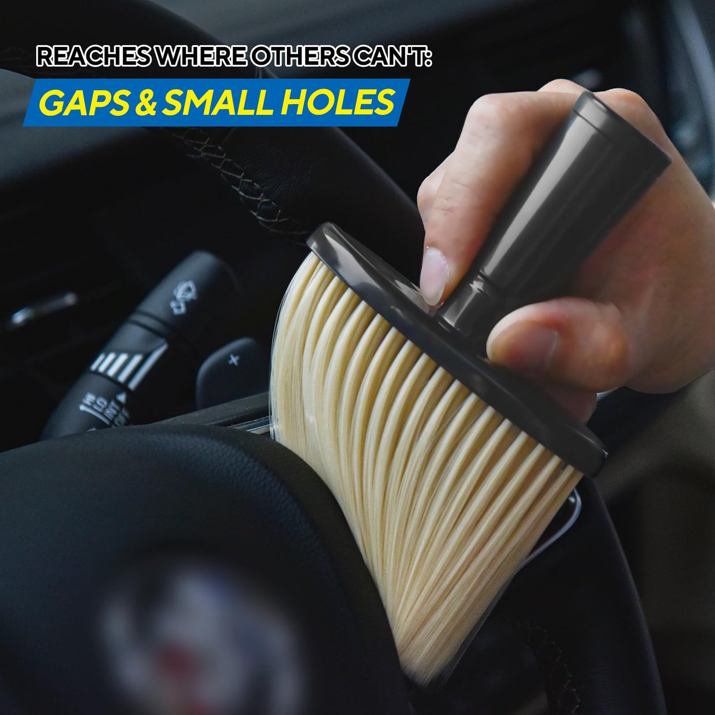 JsqFogey Car Detailing Brush, Automotive Interior Dusting Brush, Soft Car Interior Cleaning Tool for Dashboard Interior, Leather, Keyboard, Scratch-Free